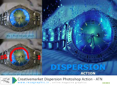  اکشن افکت پراکندگی ذرات فتوشاپ - Creativemarket Dispersion Action | رضاگرافیک